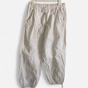 Zara Women Cargo Baggy Pants Size‎ S White  Cotton Lightweight Trendy Streetwear